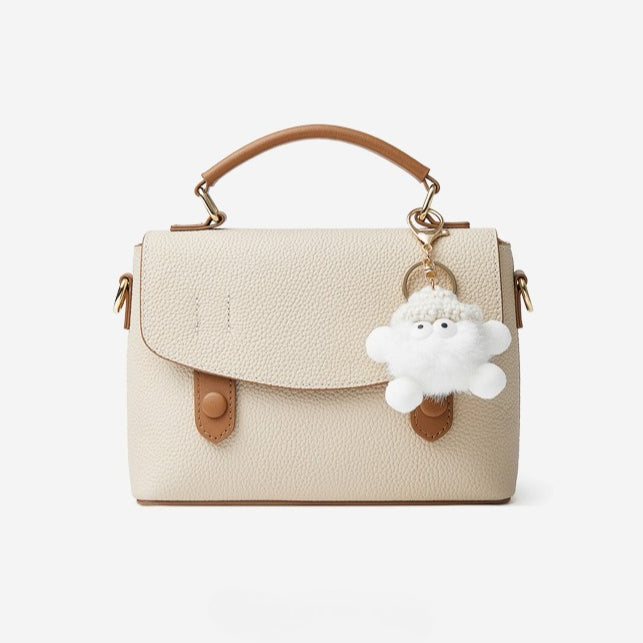Women’s Luxury Pebbled Leather Top-Handle Bag | Cloud Charm Elegance