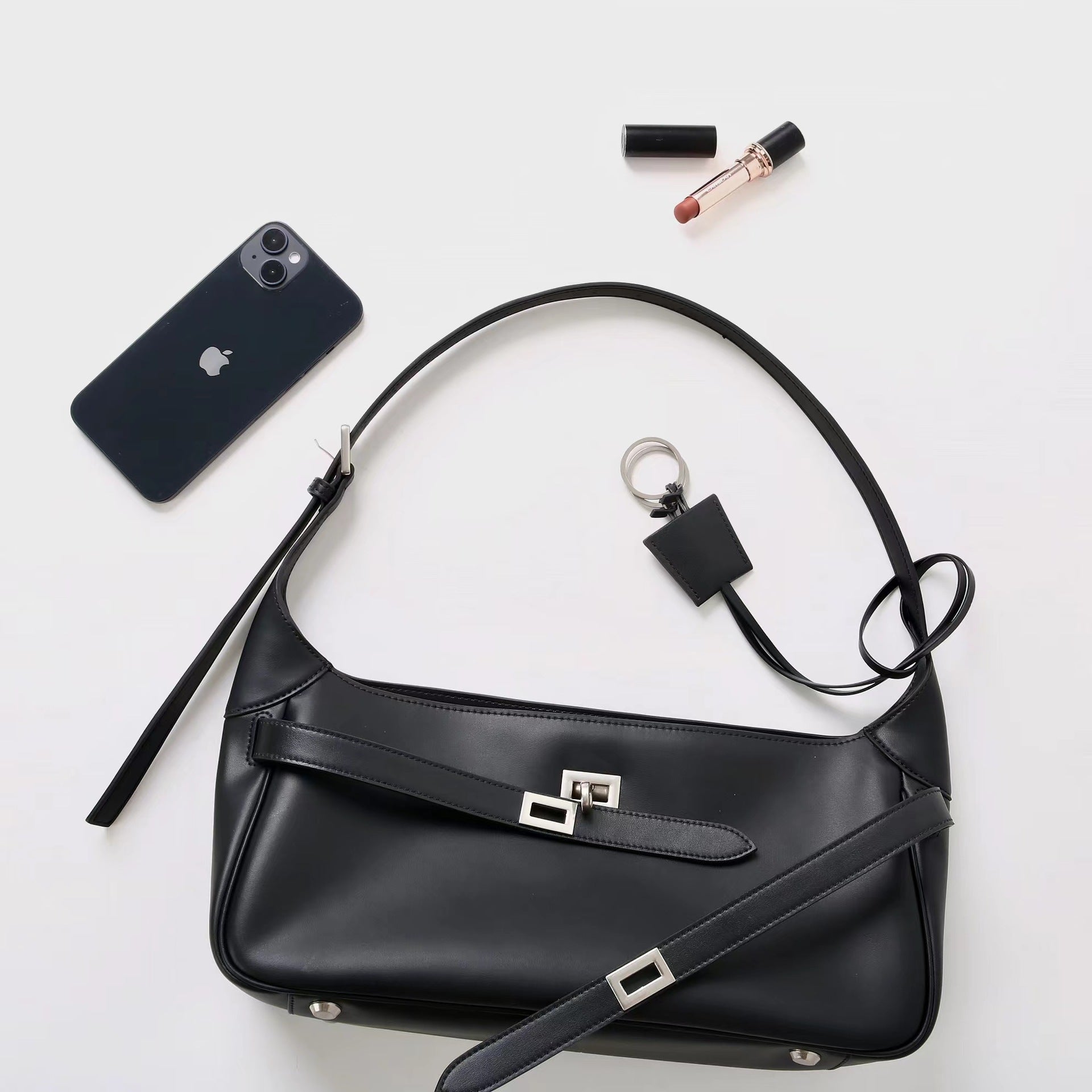 Women’s Waxed Calfskin Crossbody Baguette Bag | Effortless Vintage Grace