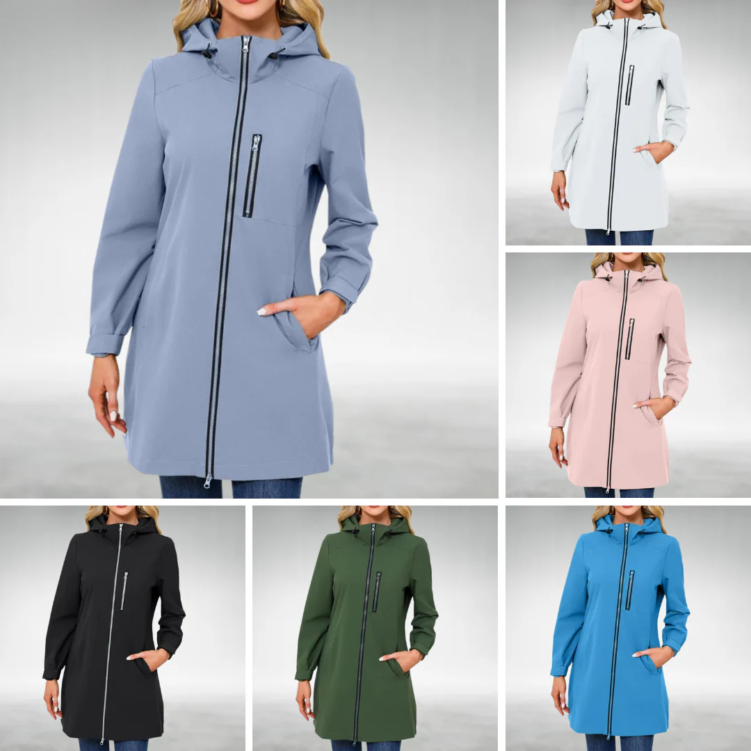 Long Waterproof Jacket | Effortless Longline Elegance, Stay-Dry Confidence