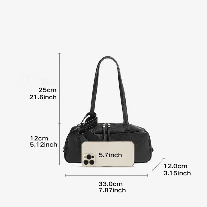 Women’s Genuine Pebbled Leather Shoulder Handbag | Effortless Everyday Elegance