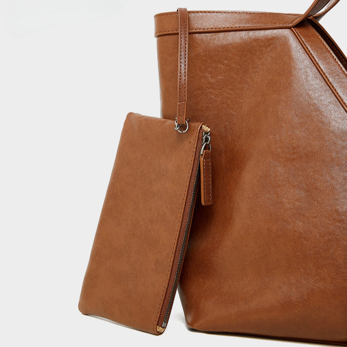 Women’s Genuine Leather Tote Bag | Effortless Autumn Elegance