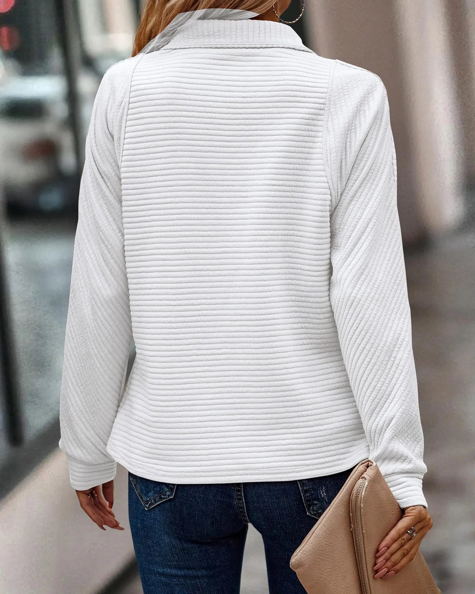Knit Zip-Up V-Neck Sweater | Effortless All-Season Comfort