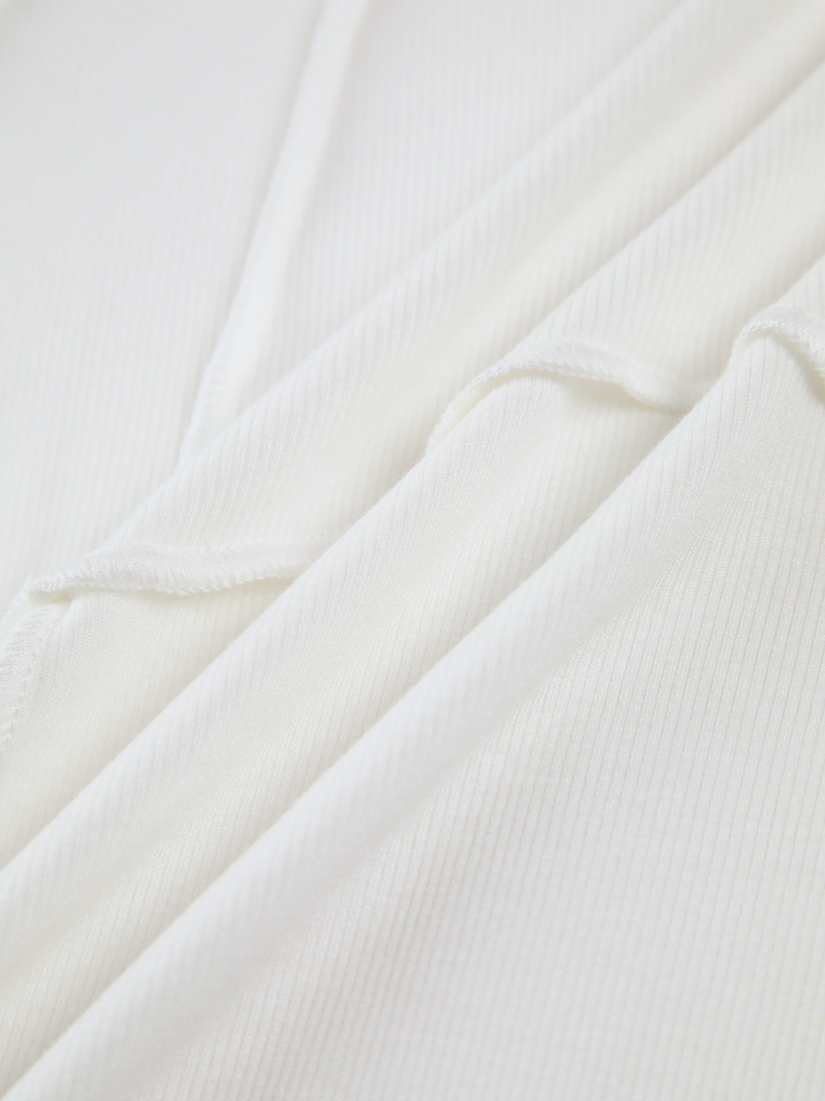 Ribbed Knit Long Sleeve Top | Subtle Piping Quiet Luxury