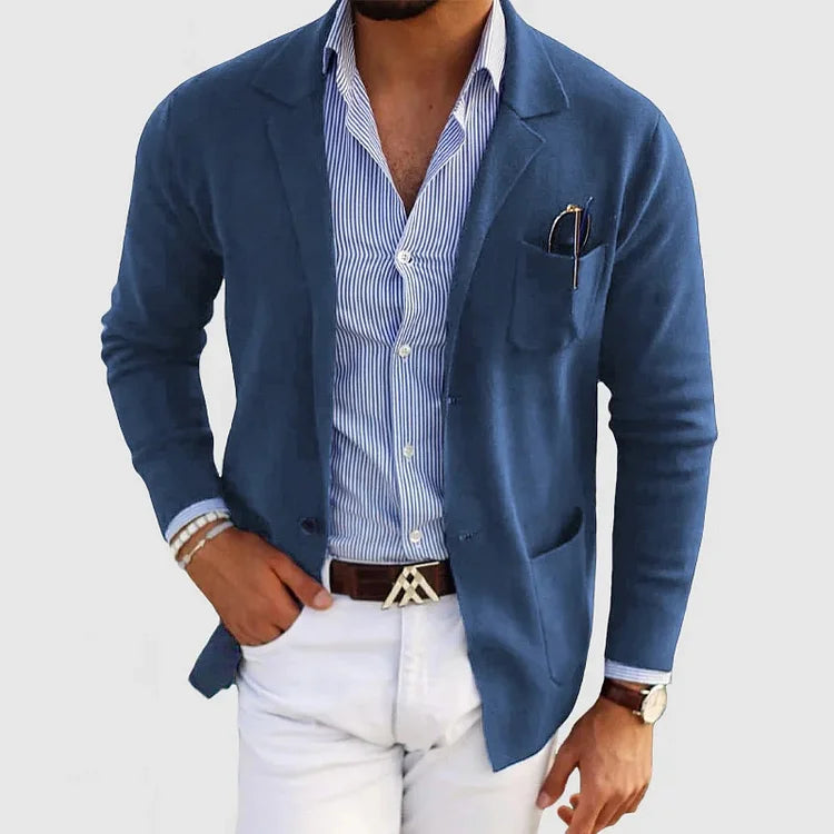 Men’s Casual Knit Blazer | Lightweight Quiet Luxury Sophistication