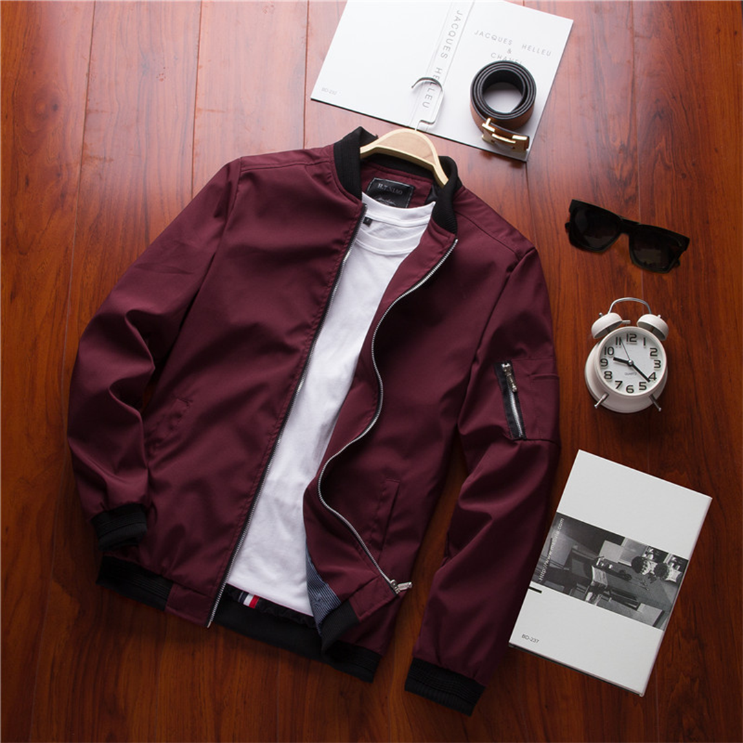 Lightweight Water-Repellent Men's Bomber Zip-Up Jacket | Effortless Warm-Weather Layering