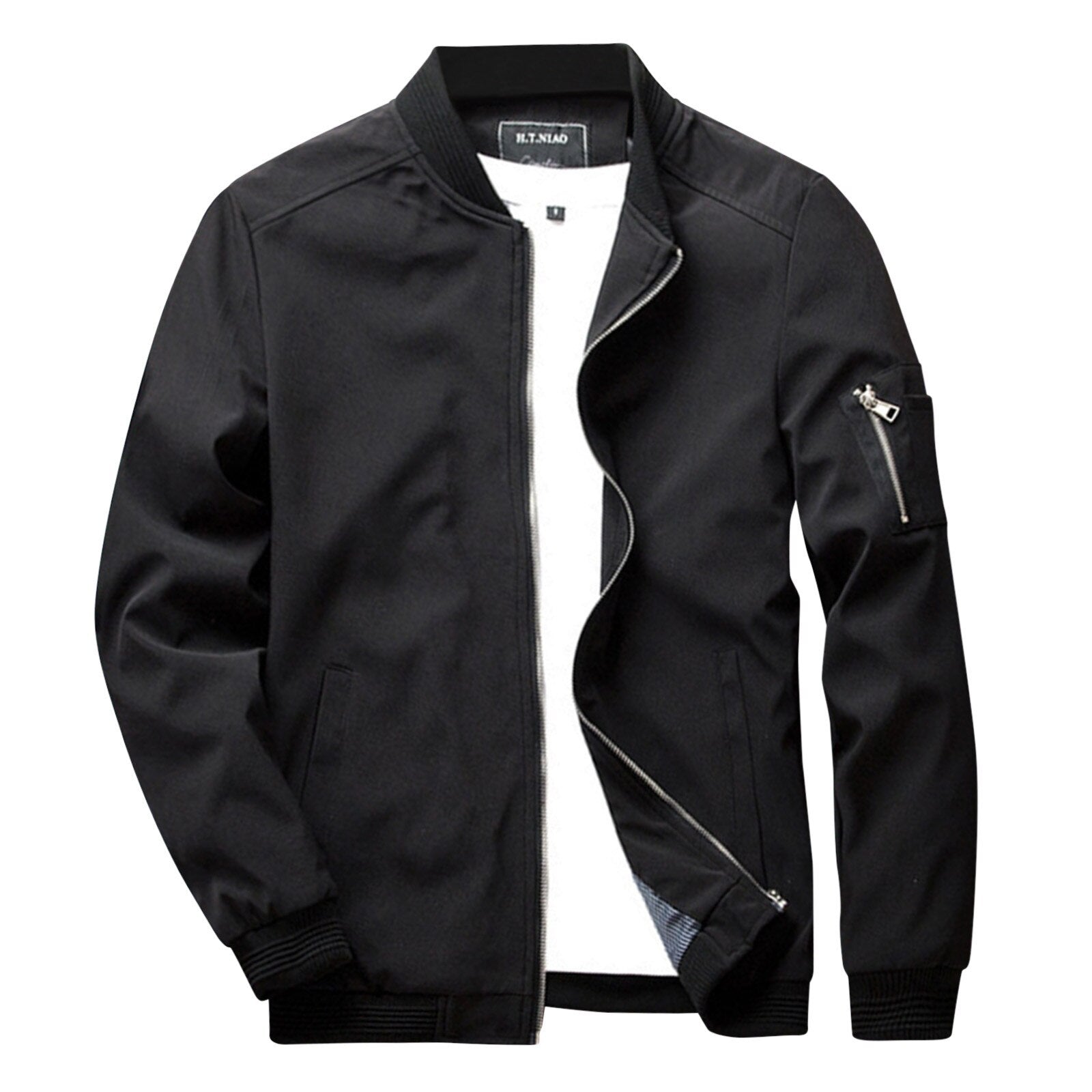 Lightweight Water-Repellent Men's Bomber Zip-Up Jacket | Effortless Warm-Weather Layering