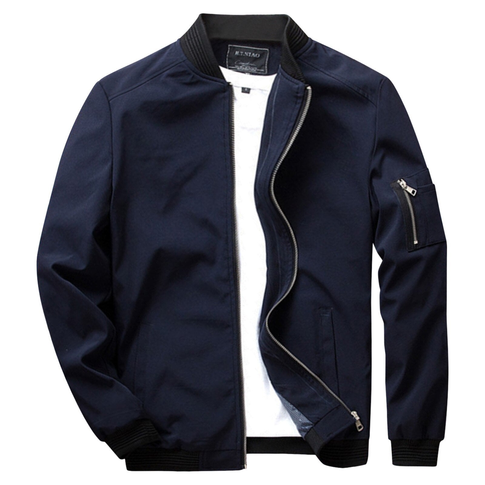 Lightweight Water-Repellent Men's Bomber Zip-Up Jacket | Effortless Warm-Weather Layering