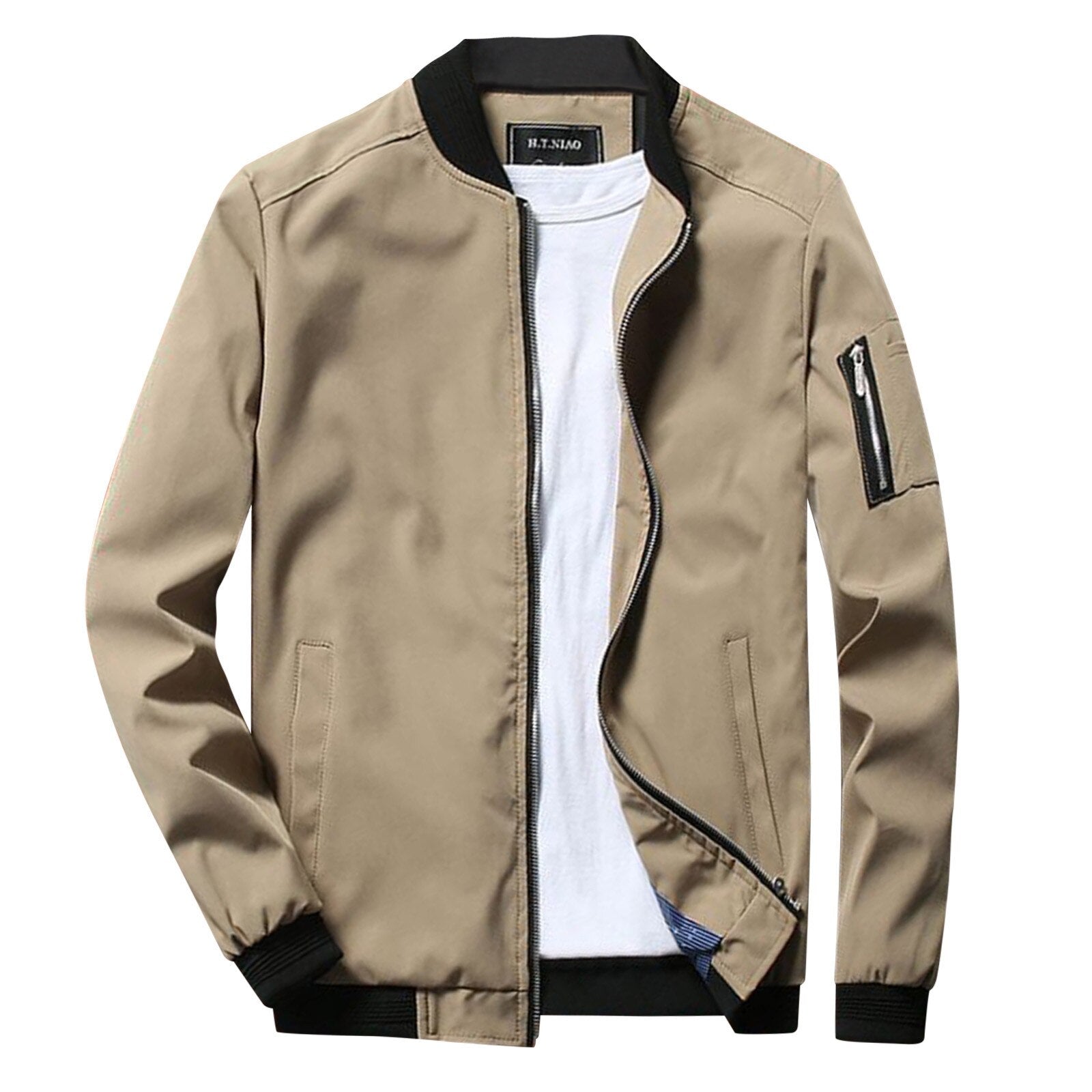 Lightweight Water-Repellent Men's Bomber Zip-Up Jacket | Effortless Warm-Weather Layering