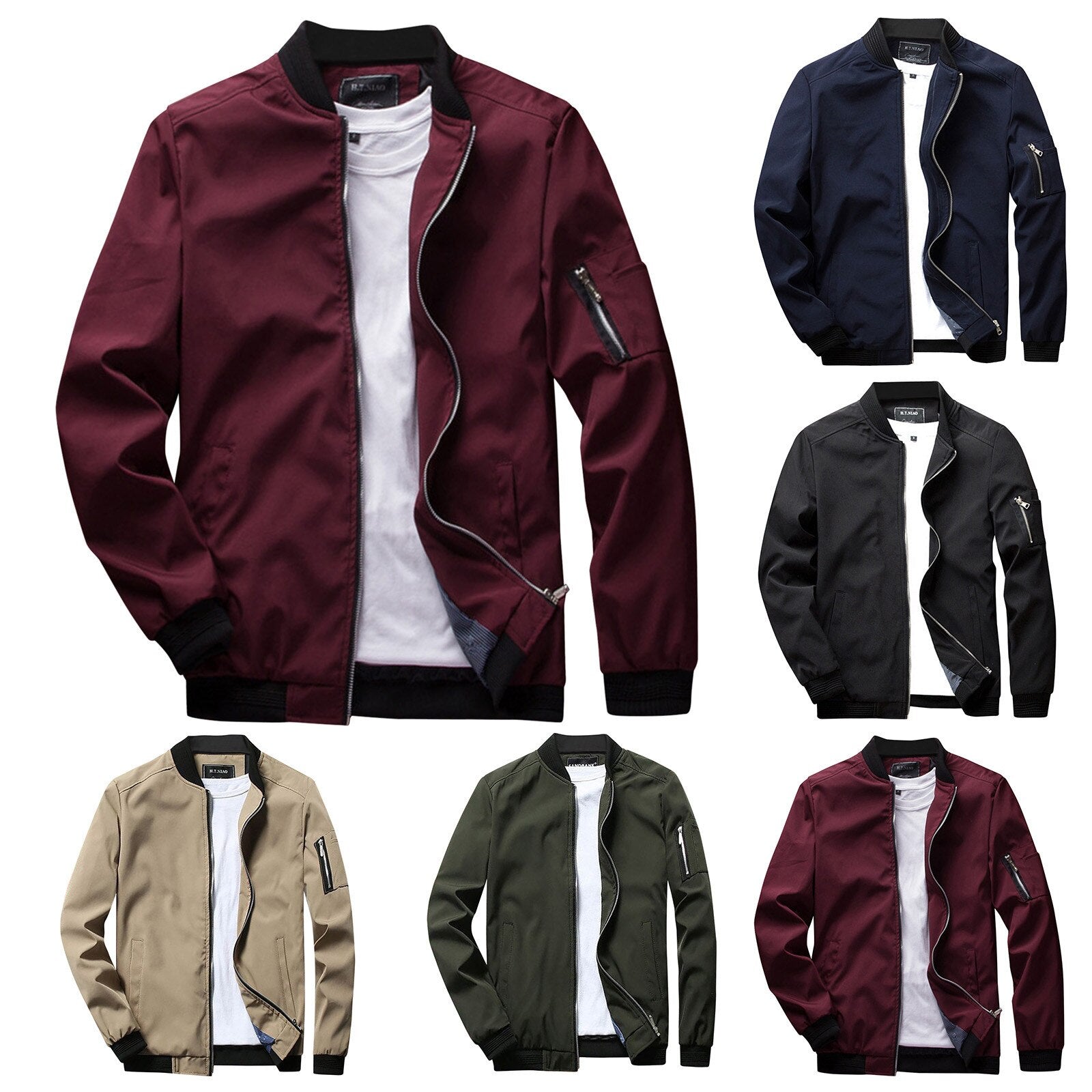 Lightweight Water-Repellent Men's Bomber Zip-Up Jacket | Effortless Warm-Weather Layering