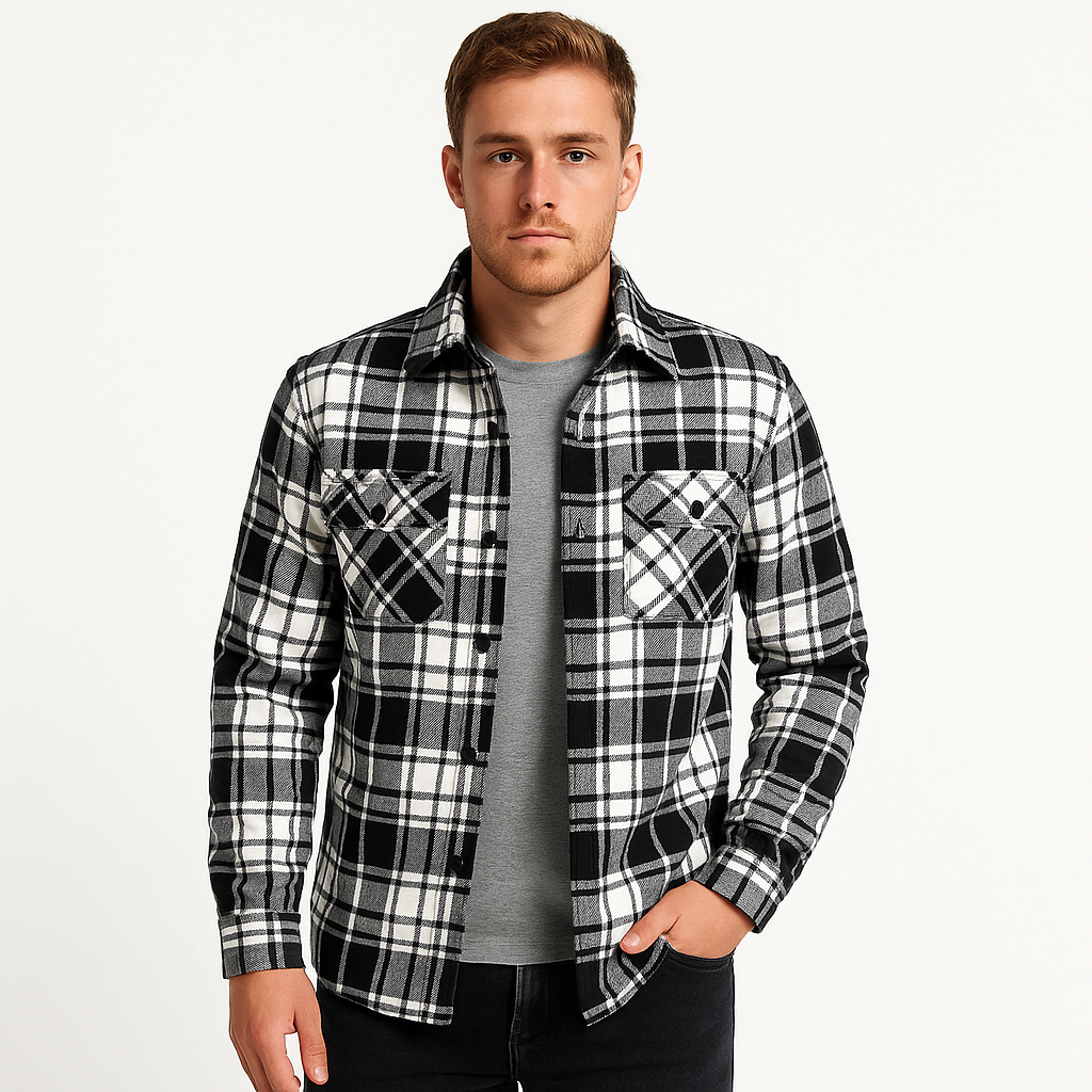 Men’s Quilted Plaid Shirt Jacket | Weather-Ready Urban Sophistication