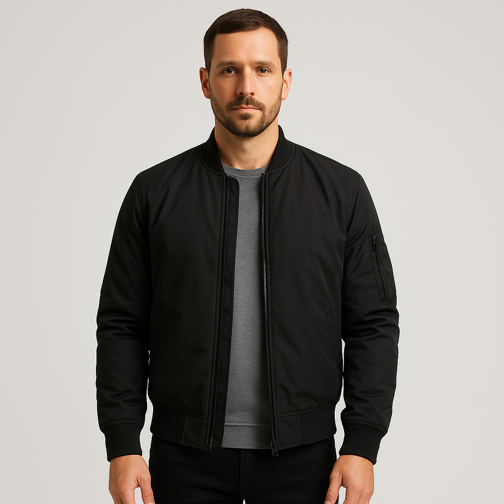 Men’s Zip-Up Bomber Jacket | Summer-Ready Modern Street Elegance