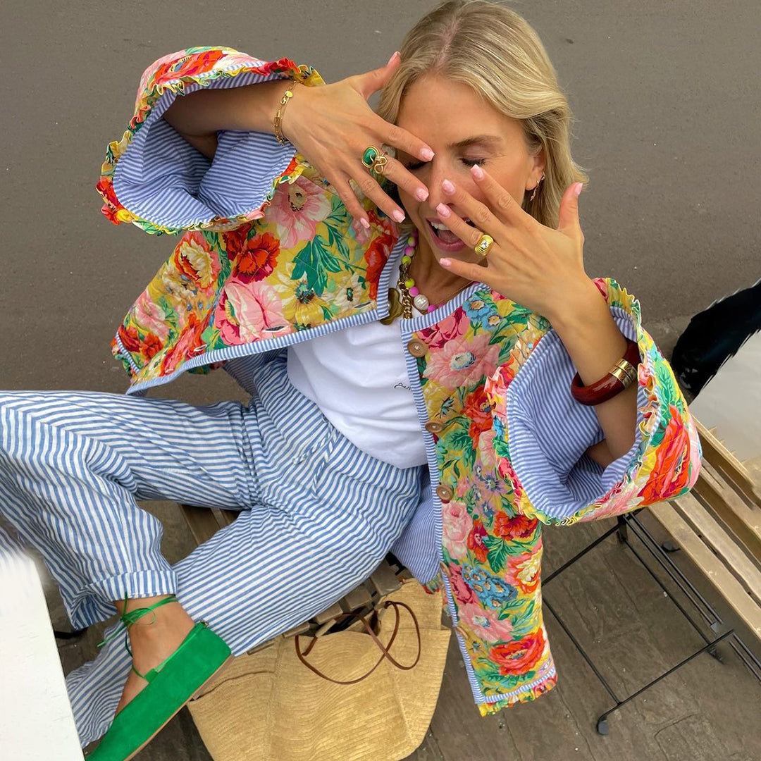 Floral Print Jacket | Quiet Botanical Elegance