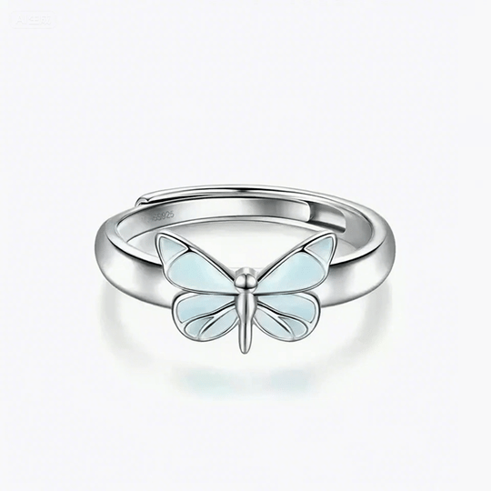 Blue Butterfly Ring | Effortless Luminous Elegance