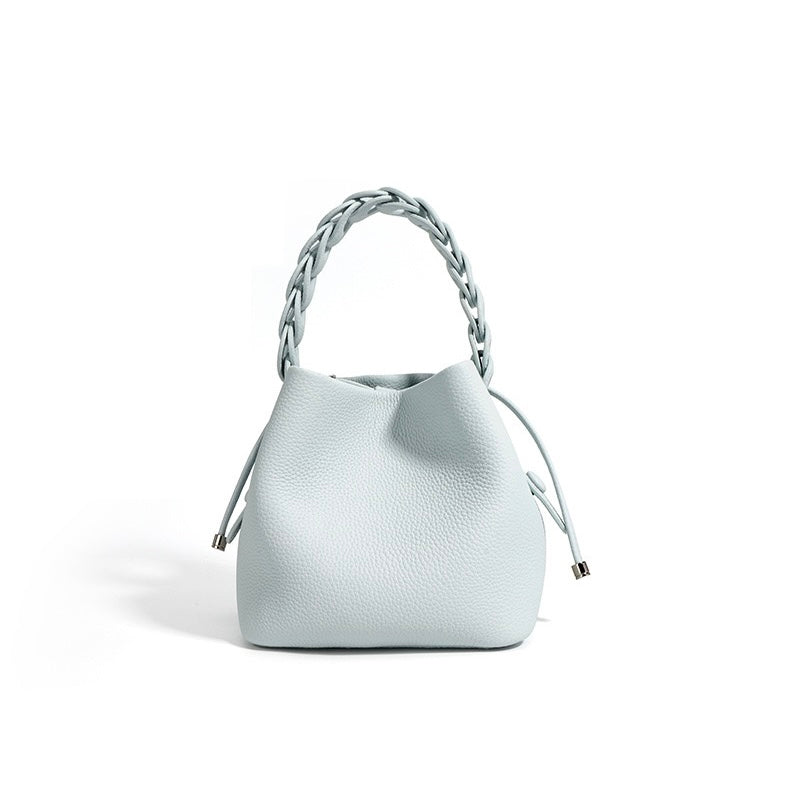Women’s Genuine Top-Grain Leather Bucket Crossbody Bag | Effortless Commuter Elegance