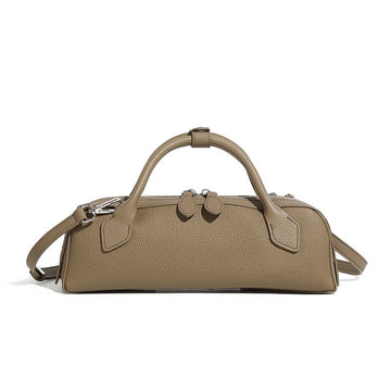 Top-Grain Genuine Leather Baguette Handbag | Spacious Effortless Elegance