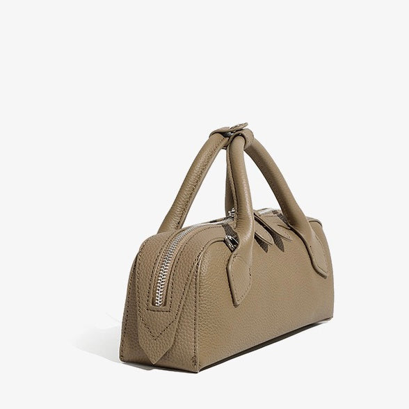 Top-Grain Genuine Leather Baguette Handbag | Spacious Effortless Elegance
