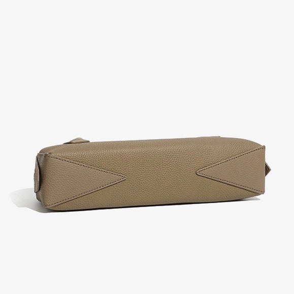 Top-Grain Genuine Leather Baguette Handbag | Spacious Effortless Elegance