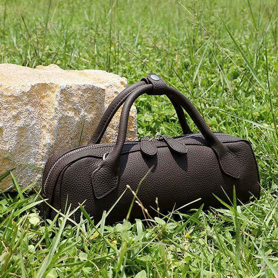 Top-Grain Genuine Leather Baguette Handbag | Spacious Effortless Elegance