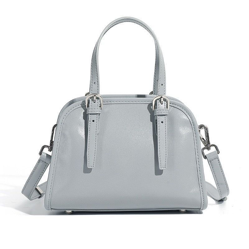 Genuine Leather Bowling Shoulder Bag | Large Capacity Commuter Elegance