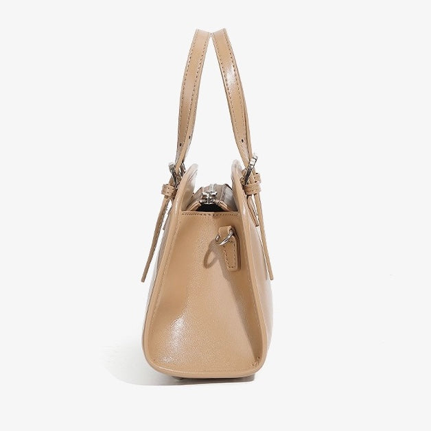 Genuine Leather Bowling Shoulder Bag | Large Capacity Commuter Elegance