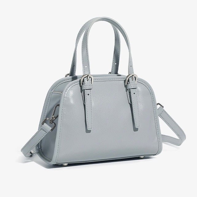Genuine Leather Bowling Shoulder Bag | Large Capacity Commuter Elegance