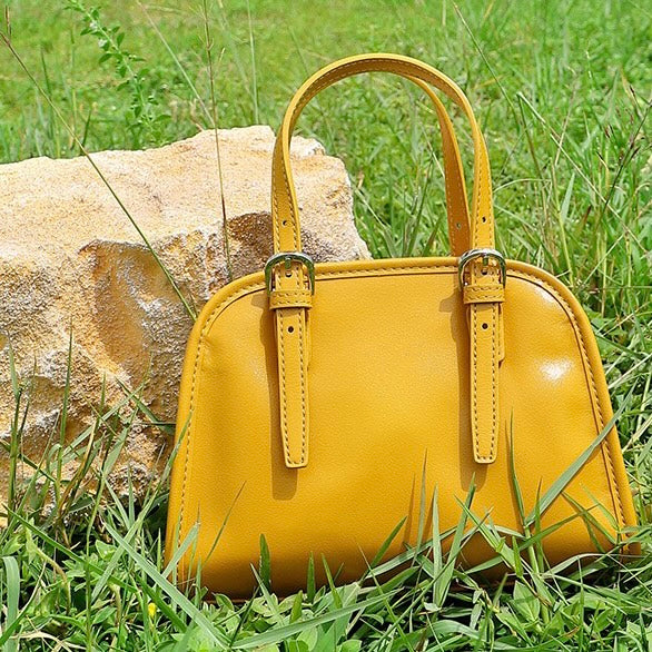 Genuine Leather Bowling Shoulder Bag | Large Capacity Commuter Elegance