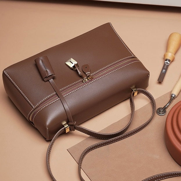 Women’s Genuine Leather Crossbody Bucket Bag | Effortless Everyday Elegance