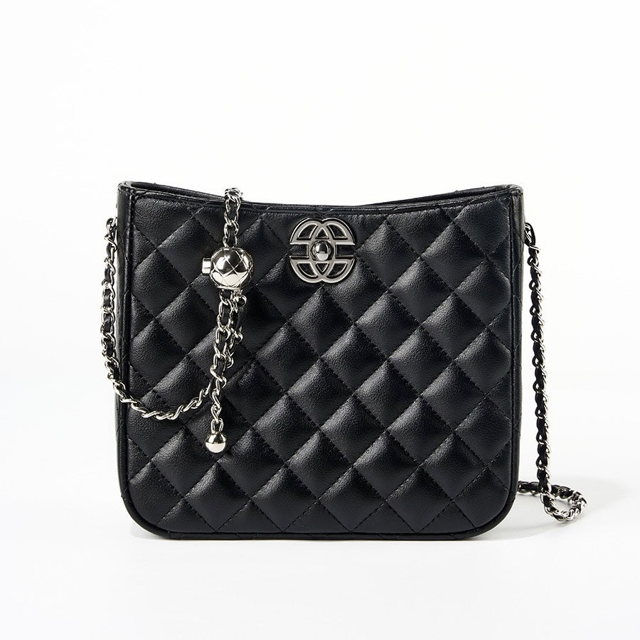 Women’s Genuine Cowhide Chain Commuter Bucket Bag | Effortless City Elegance