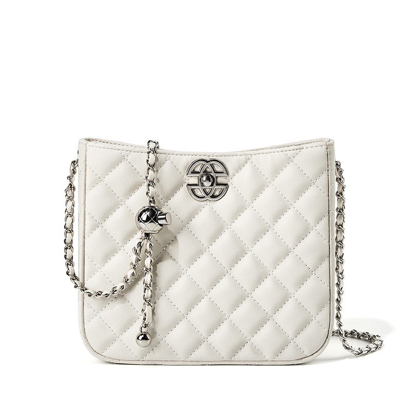 Women’s Genuine Cowhide Chain Commuter Bucket Bag | Effortless City Elegance
