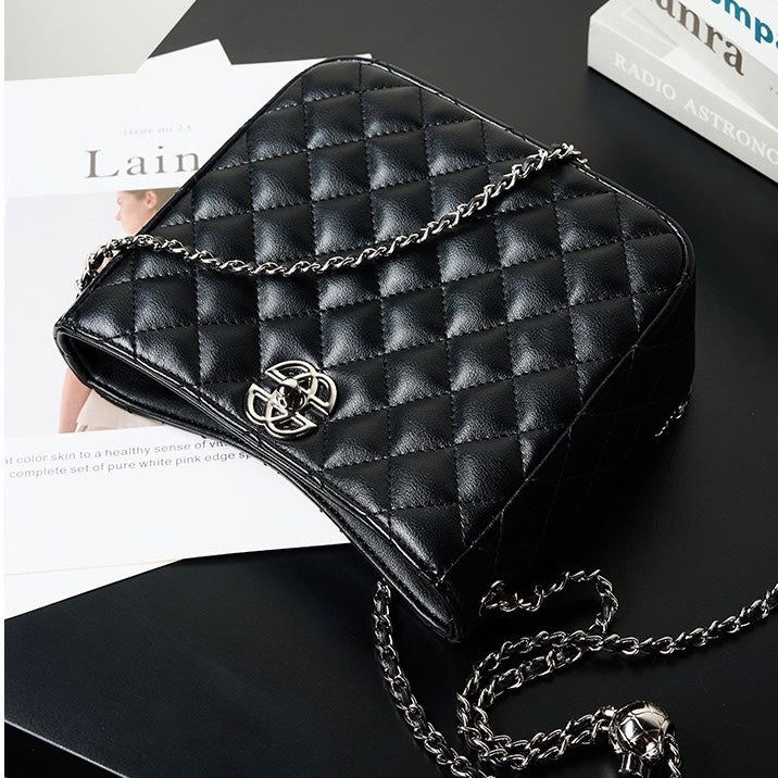 Women’s Genuine Cowhide Chain Commuter Bucket Bag | Effortless City Elegance
