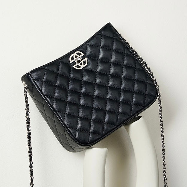 Women’s Genuine Cowhide Chain Commuter Bucket Bag | Effortless City Elegance
