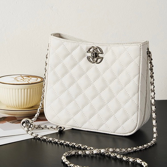 Women’s Genuine Cowhide Chain Commuter Bucket Bag | Effortless City Elegance