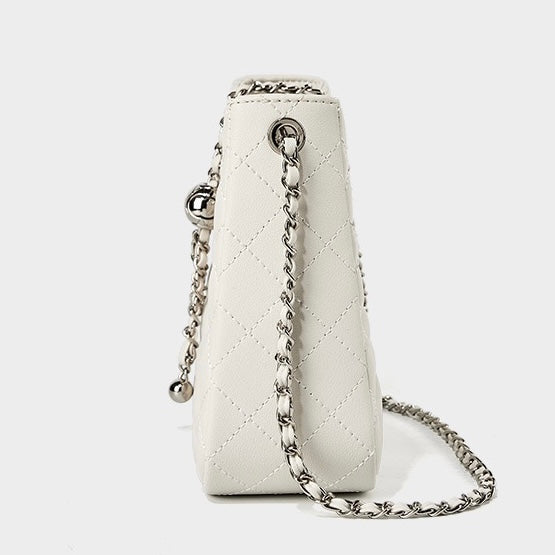 Women’s Genuine Cowhide Chain Commuter Bucket Bag | Effortless City Elegance