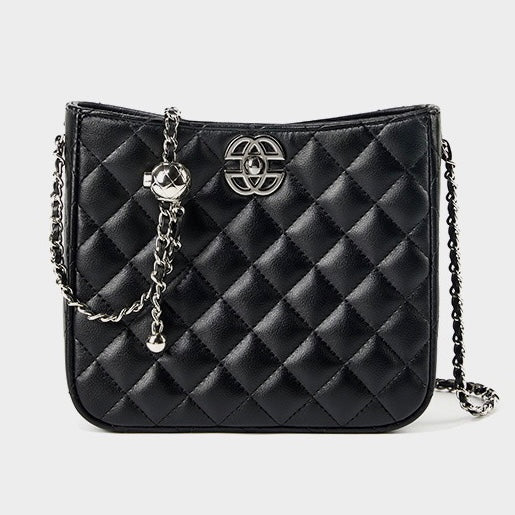 Women’s Genuine Cowhide Chain Commuter Bucket Bag | Effortless City Elegance
