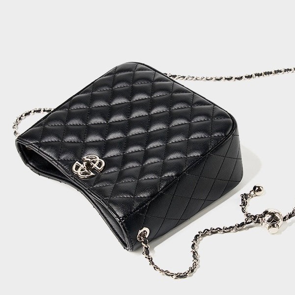Women’s Genuine Cowhide Chain Commuter Bucket Bag | Effortless City Elegance