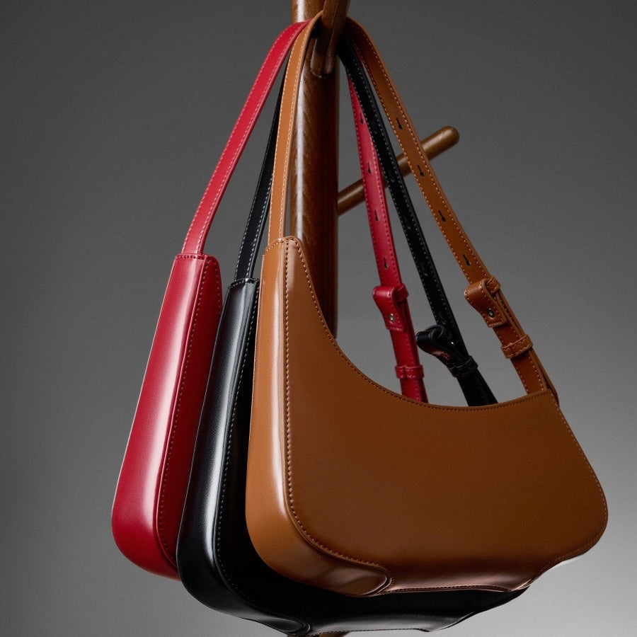 Women’s Genuine Leather Half Moon Baguette Bag | Effortless Everyday Elegance