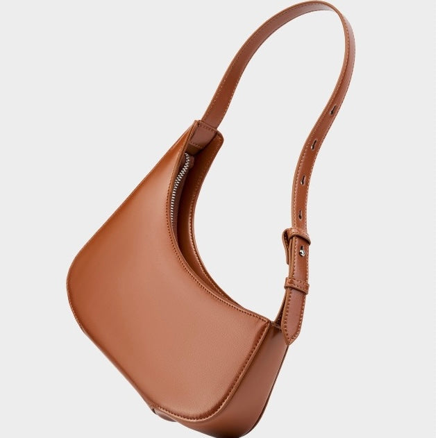 Women’s Genuine Leather Half Moon Baguette Bag | Effortless Everyday Elegance