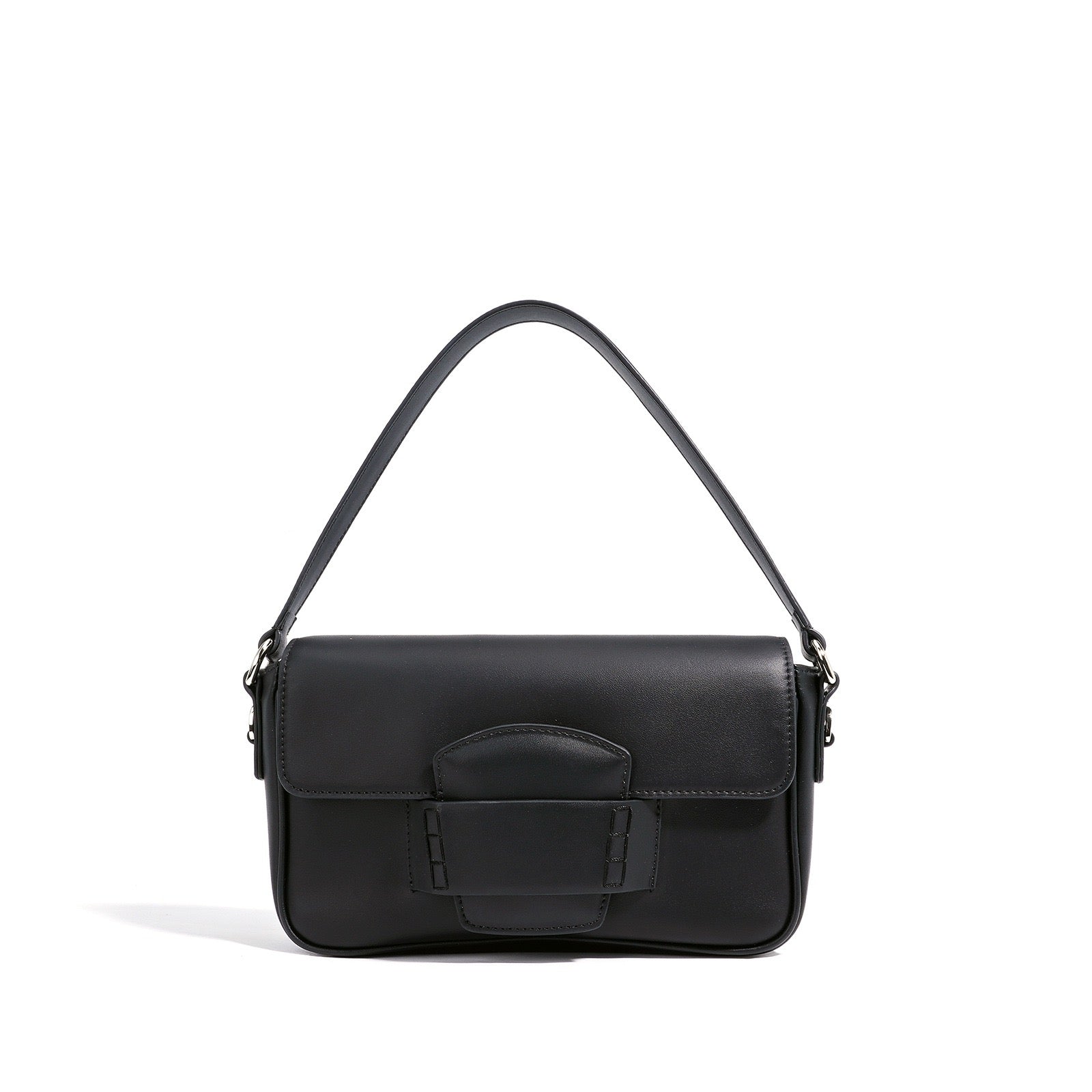 Women’s Genuine Leather Shoulder Bag | Minimalist Square Flap Elegance