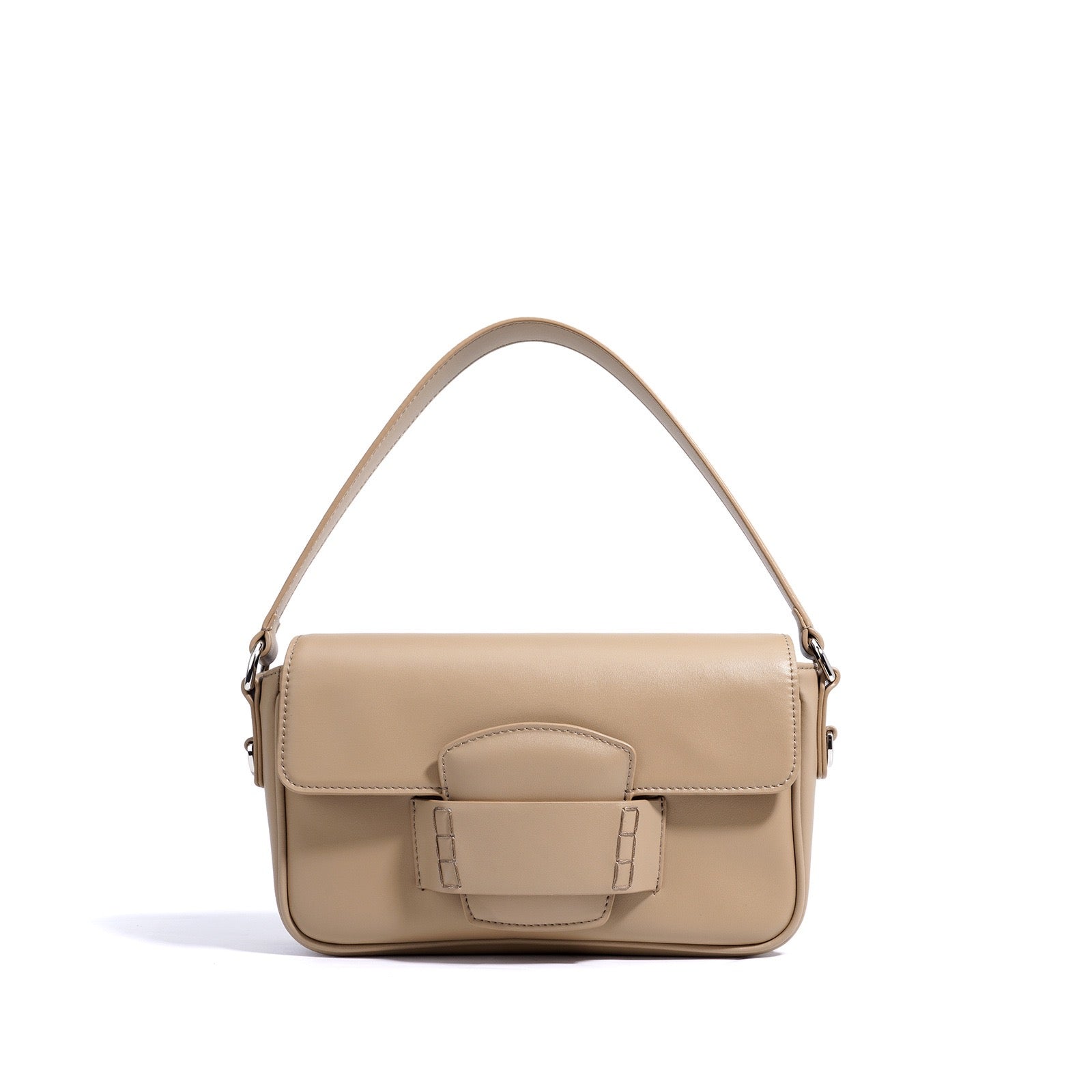 Women’s Genuine Leather Shoulder Bag | Minimalist Square Flap Elegance