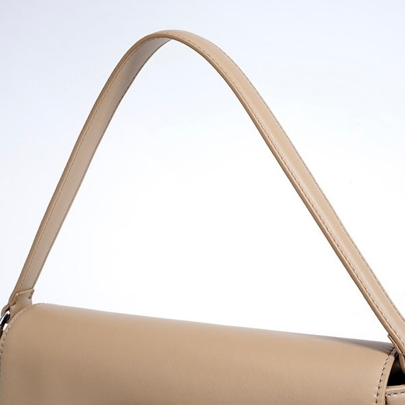 Women’s Genuine Leather Shoulder Bag | Minimalist Square Flap Elegance