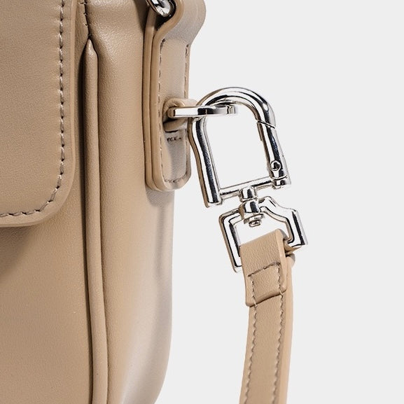 Women’s Genuine Leather Shoulder Bag | Minimalist Square Flap Elegance