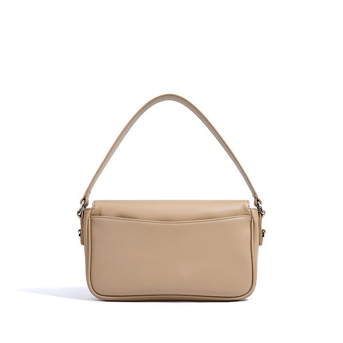 Women’s Genuine Leather Shoulder Bag | Minimalist Square Flap Elegance