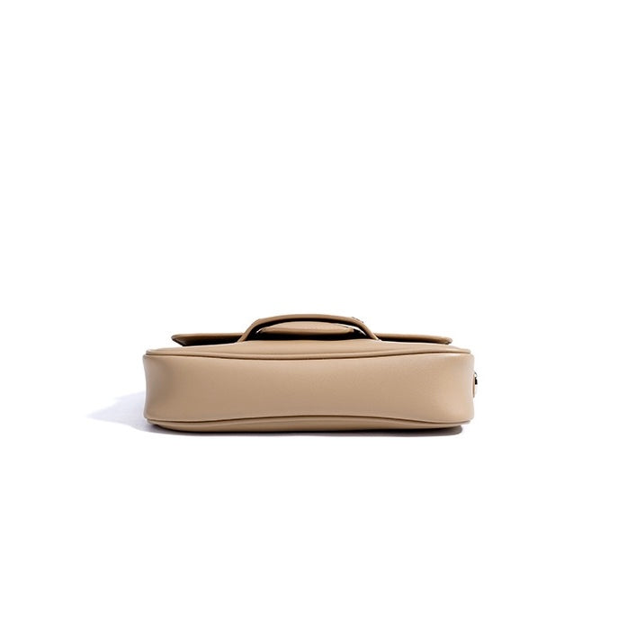 Women’s Genuine Leather Shoulder Bag | Minimalist Square Flap Elegance