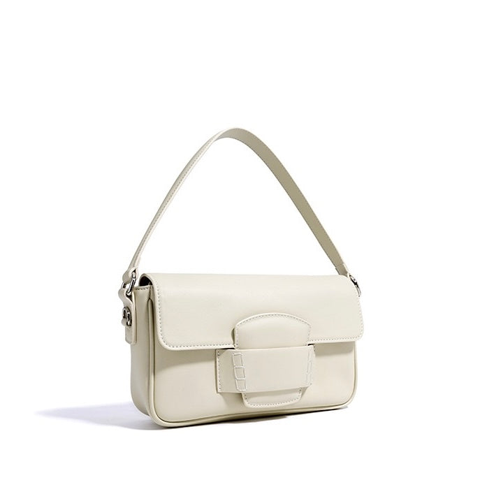 Women’s Genuine Leather Shoulder Bag | Minimalist Square Flap Elegance