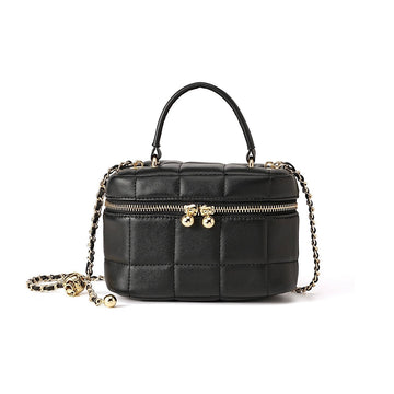 Women’s Textured Genuine Leather Chain Shoulder Bag | Effortless Timeless Elegance