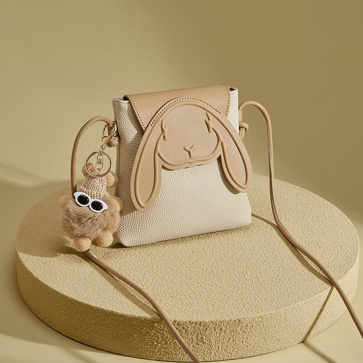 Women's Leather Mini Crossbody Phone Bag | Rabbit Inspired Elegance