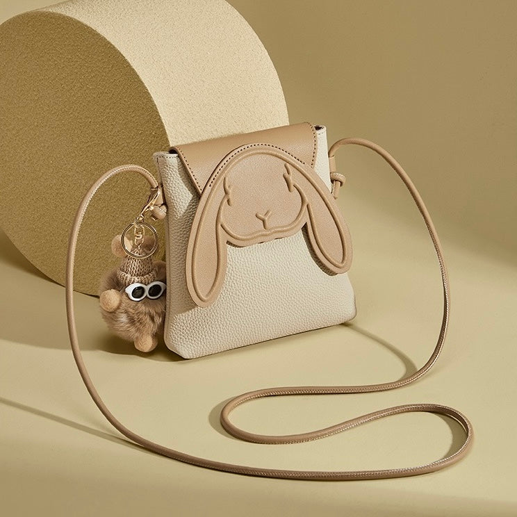 Women's Leather Mini Crossbody Phone Bag | Rabbit Inspired Elegance