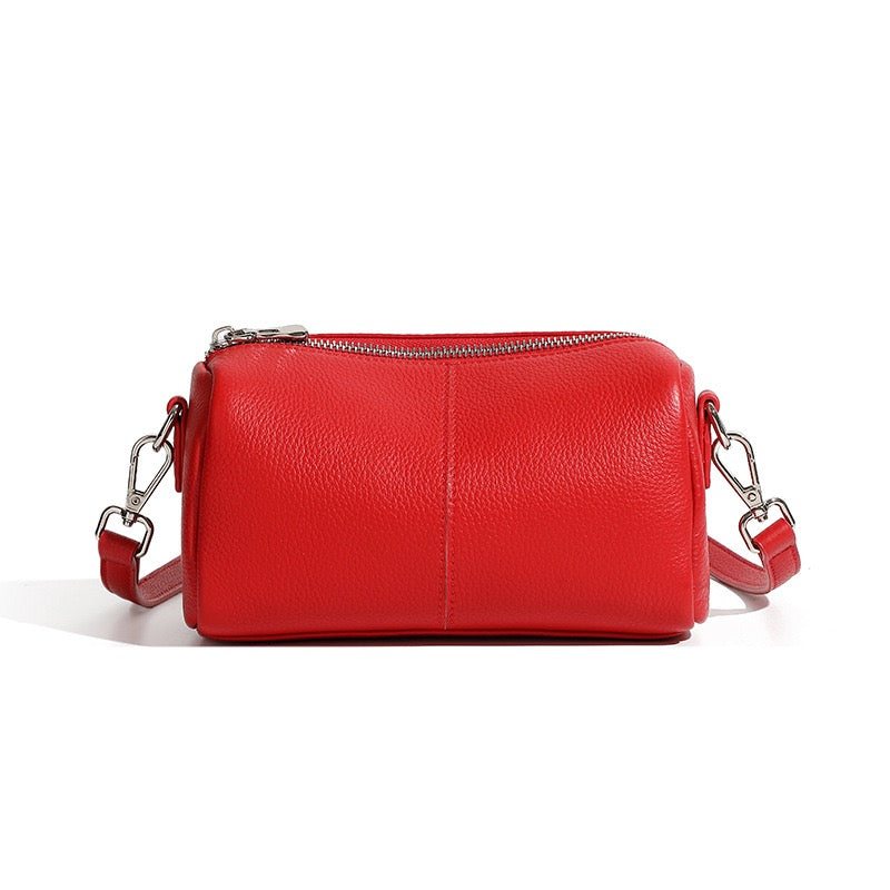 Women’s Top Grain Cowhide Cylinder Clutch Bag | Timeless Sculptural Elegance