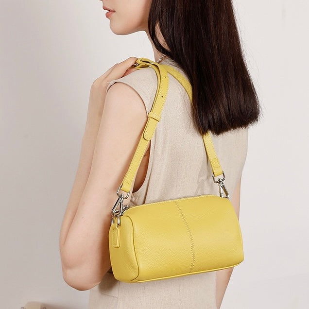 Women’s Soft Top-Grain Cowhide Cylinder Clutch Bag | Quiet Luxury