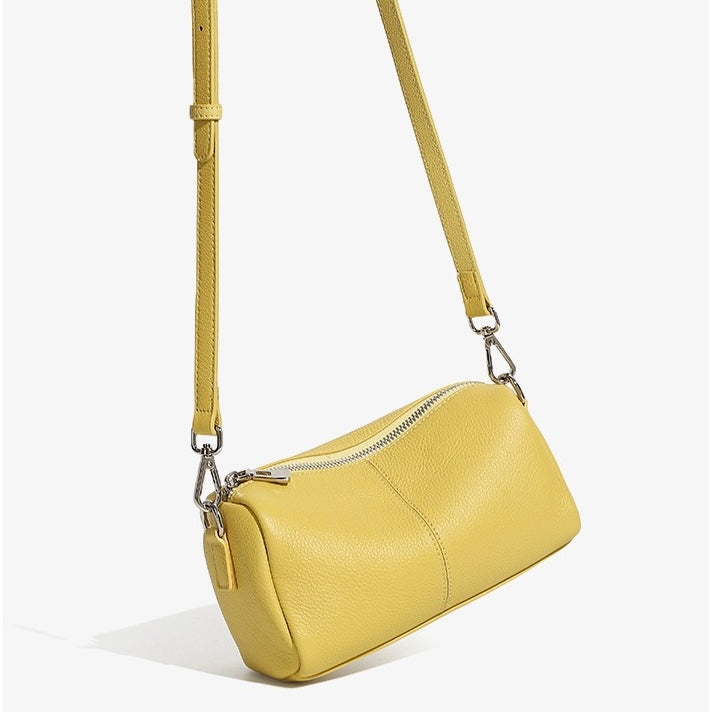 Women’s Top Grain Cowhide Cylinder Clutch Bag | Timeless Sculptural Elegance
